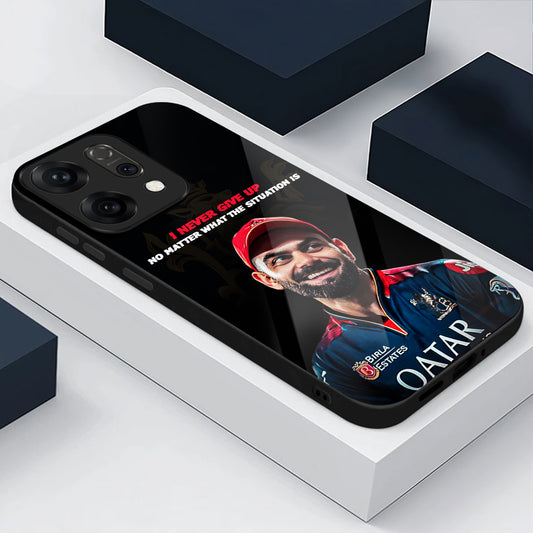 Oppo Reno 14 5G Premium Acrylic Shockproof Glass Back Case (Virat Spirit)