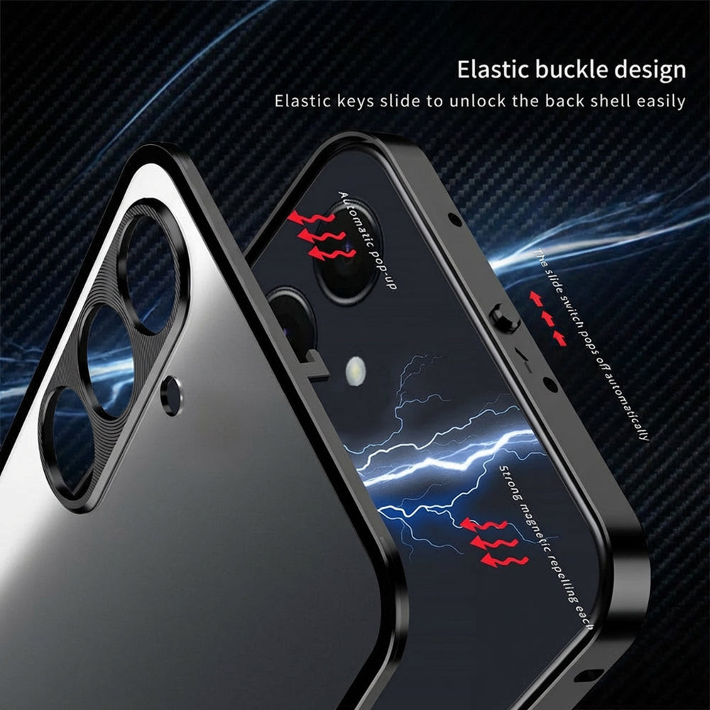 Samsung Galaxy A55 5G Aluminium Metal Bumper Shield Transparent Back Case