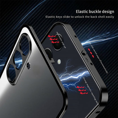 Samsung Galaxy A55 5G Aluminium Metal Bumper Shield Transparent Back Case