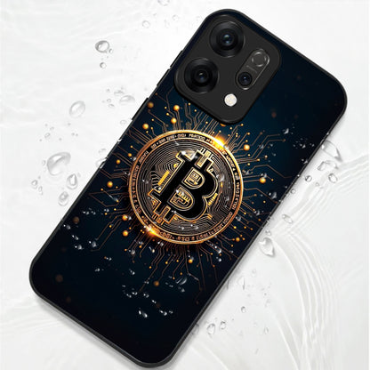 Oppo Reno 14 5G Premium Acrylic Shockproof Glass Back Case (Bitcoin Armor)