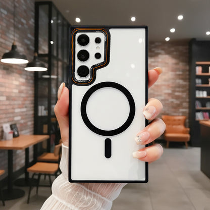 Samsung Galaxy S24/S25 Ultra 5G Magsafe Transparent Acrylic Metal Camera Protector Hard Back Case