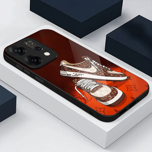 Oppo Reno 14 5G Premium Acrylic Shockproof Glass Back Case (Sneaker)
