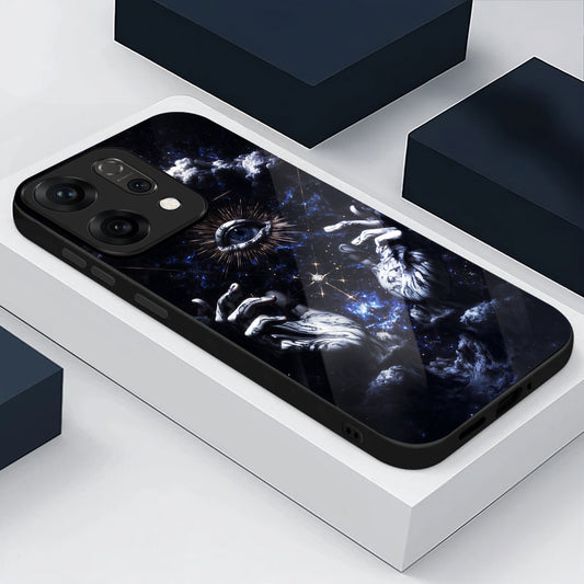 Oppo Reno 14 5G Premium Acrylic Shockproof Glass Back Case (Galaxy Eye)