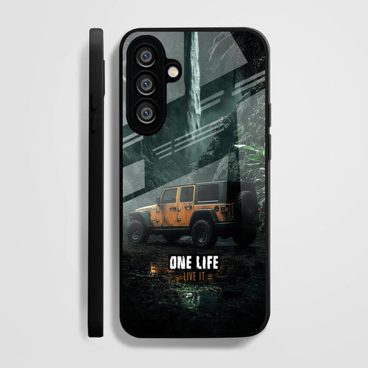 Samsung Galaxy A36 5G Premium Acrylic Shockproof Glass Back Case (Jeep Case)