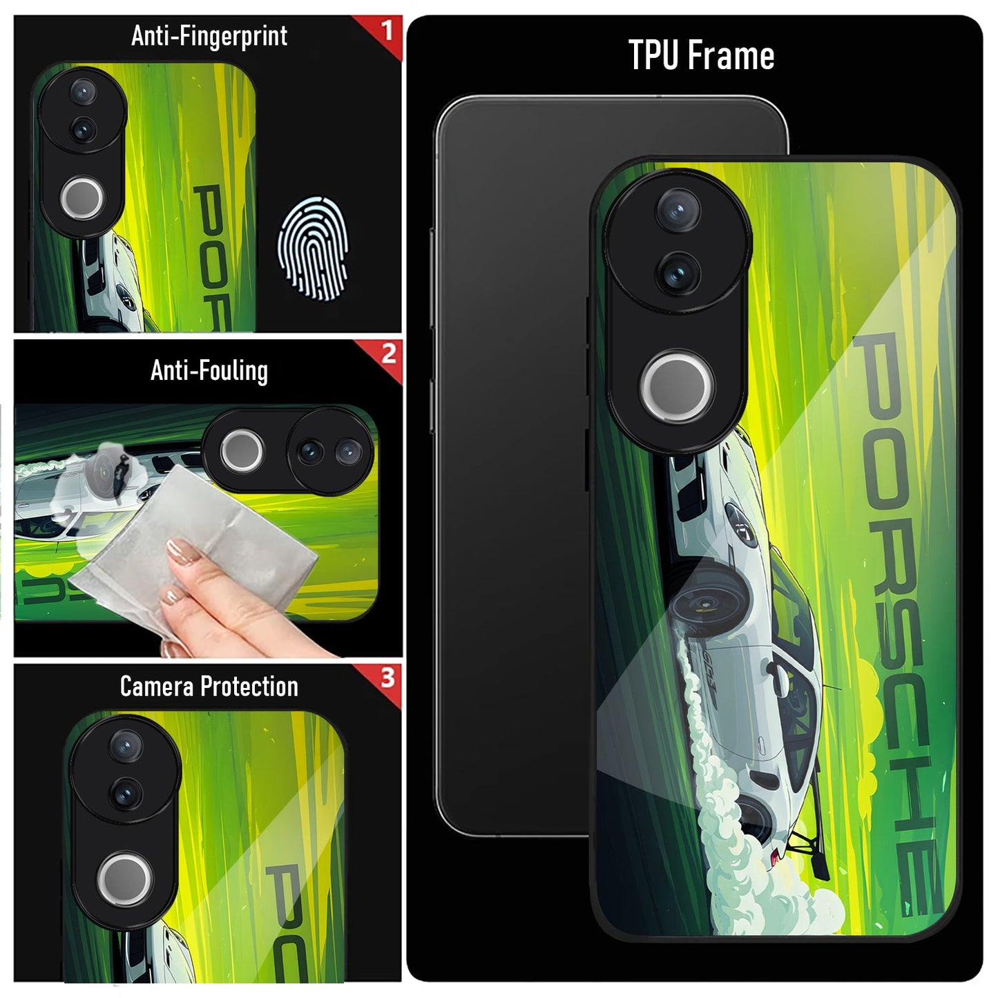 Vivo V50 5G Premium Acrylic Shockproof Glass Back Case (Speedster case)
