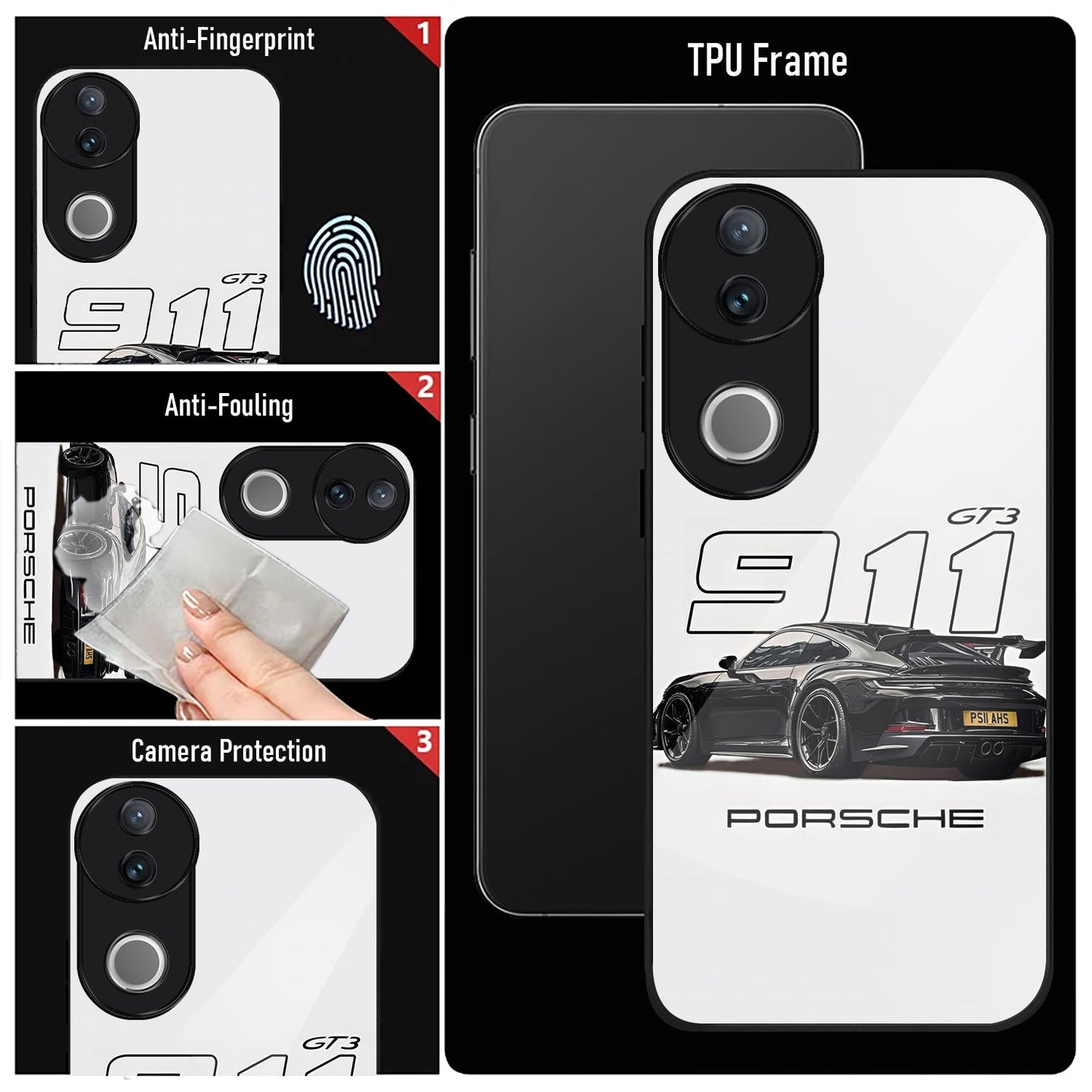Vivo V50 5G Premium Acrylic Shockproof Glass Back Case (Porsche Case)
