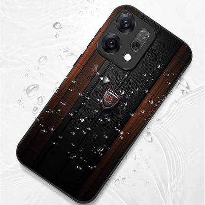 Oppo Reno14 5G Premium Acrylic Shockproof Glass Back Case (Carbon Oak)