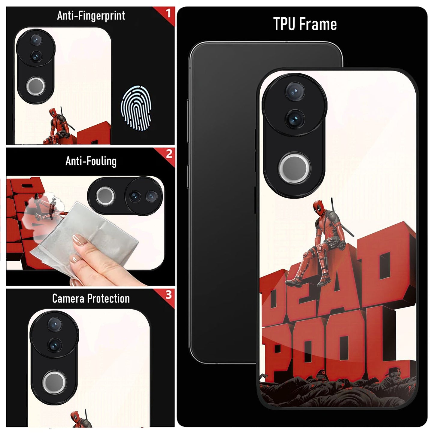 Vivo V50 5G Premium Acrylic Shockproof Glass Back Case (Deadpool Case)
