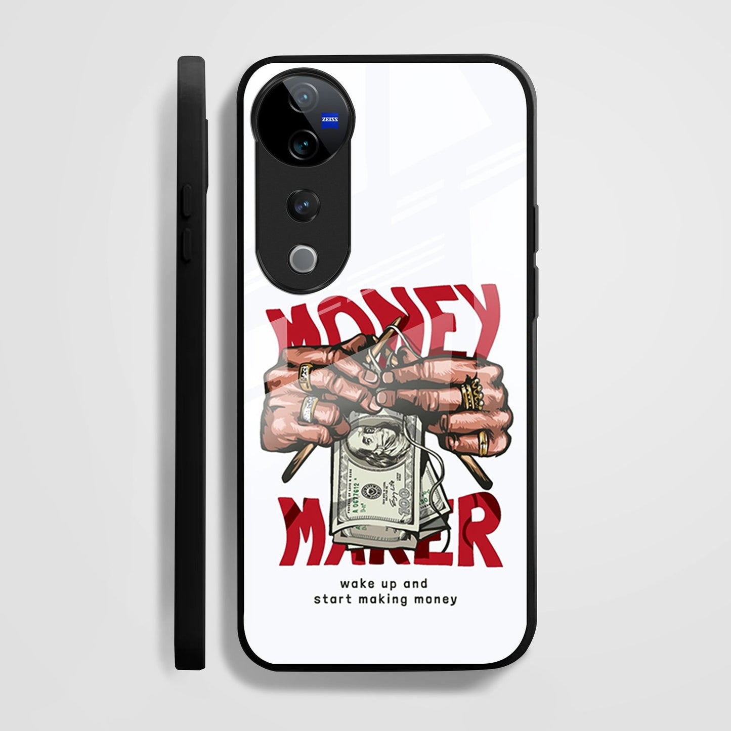 Vivo V40 Pro 5G Premium Acrylic Shockproof Glass Back Case (Money Maker)