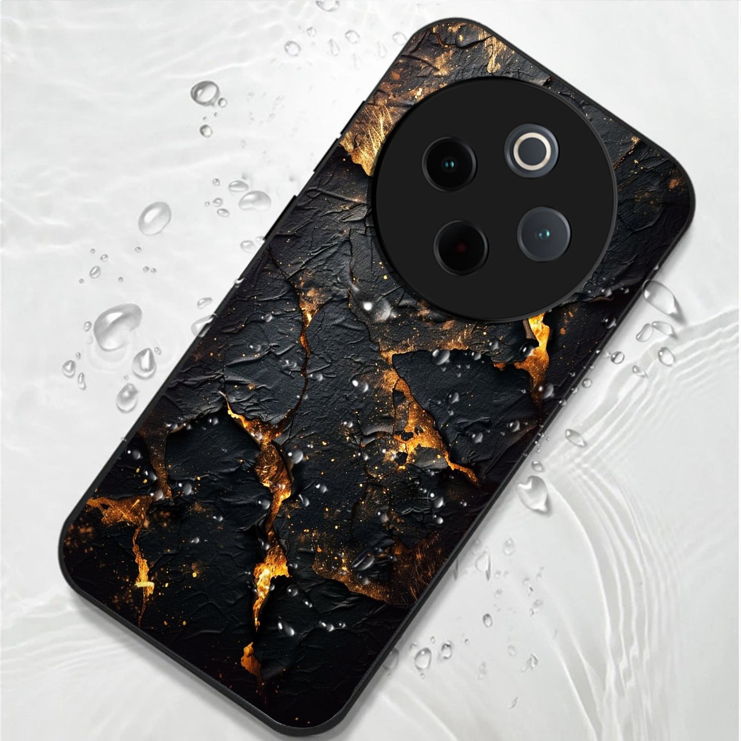 Vivo T4 5G Premium Acrylic Shockproof Glass Back Case (Volcanic Gold)