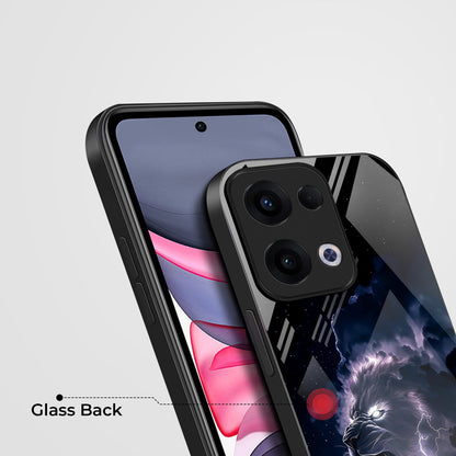 Oppo Reno 13 5G Premium Acrylic Shockproof Glass Back Case (Sky Roar)