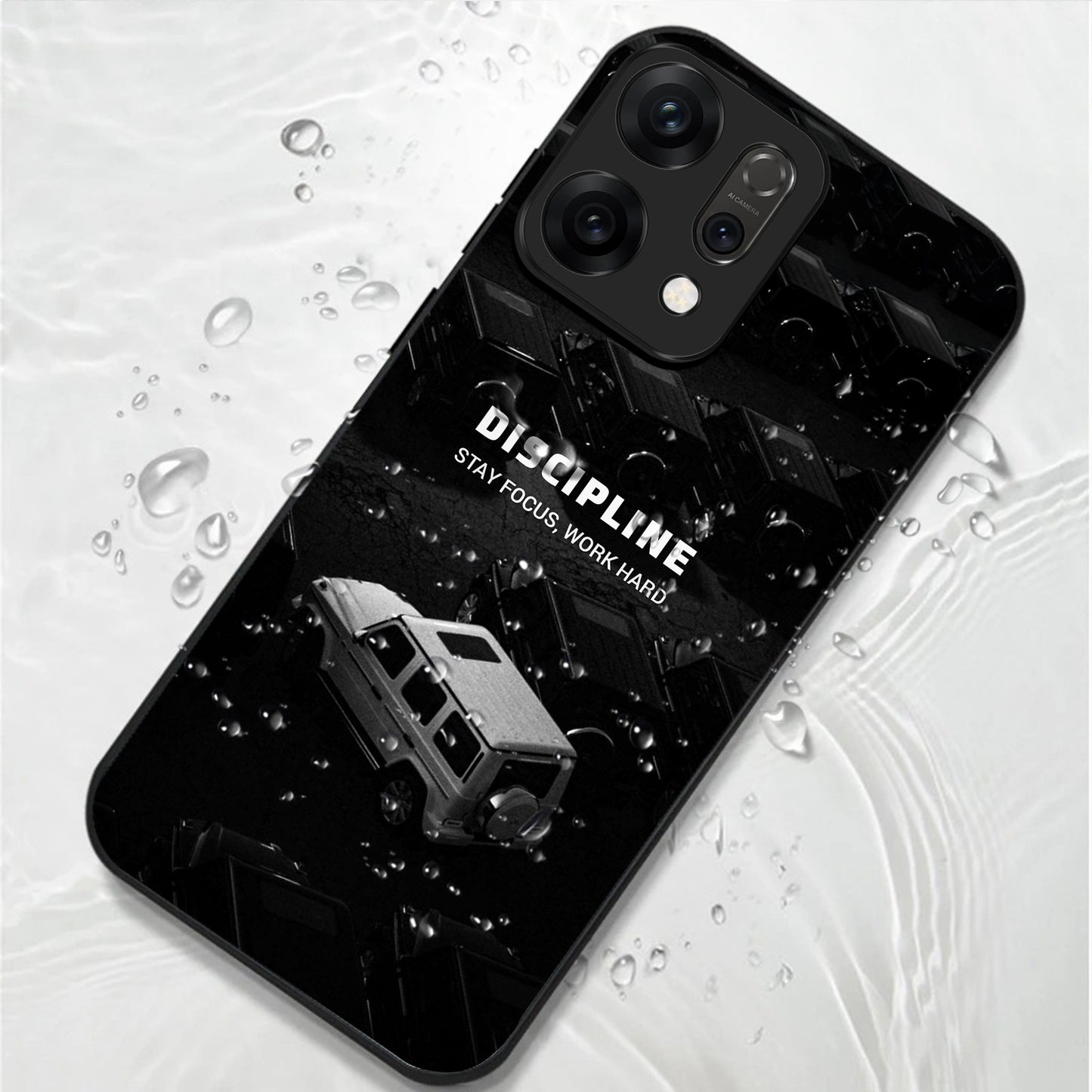 Oppo Reno 14 5G Premium Acrylic Shockproof Glass Back Case (Discipline)