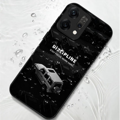 Oppo Reno 14 5G Premium Acrylic Shockproof Glass Back Case (Discipline)