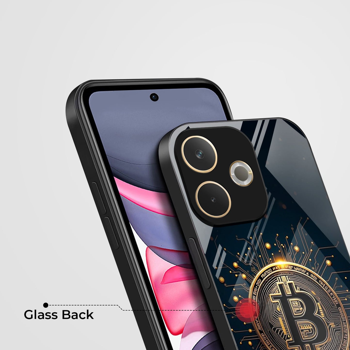 Oppo A5 Pro 5G Premium Acrylic Shockproof Glass Back Case (Bitcoin)