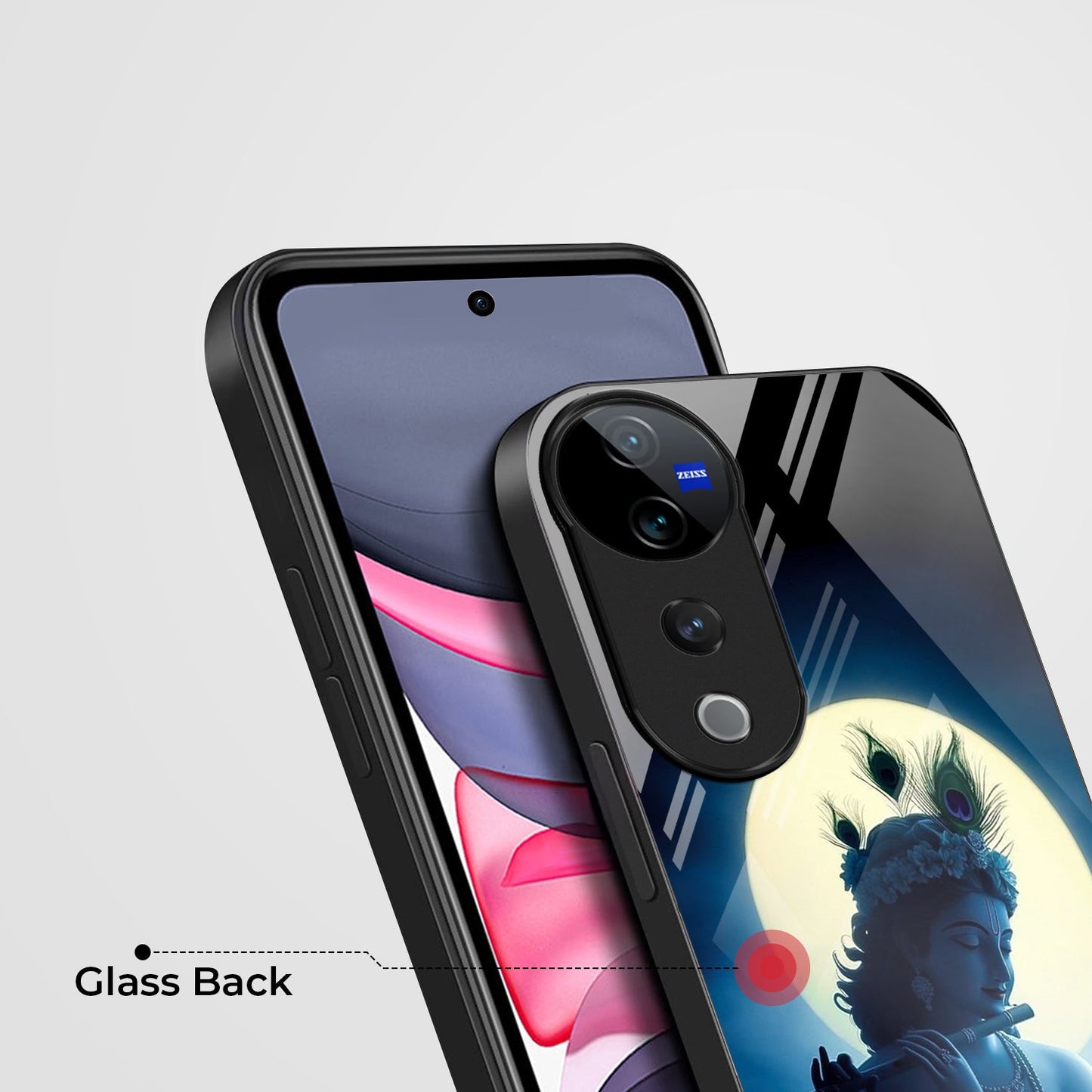 Vivo V40 Pro 5G Premium Acrylic Shockproof Glass Back Case (Midnight Krishna)