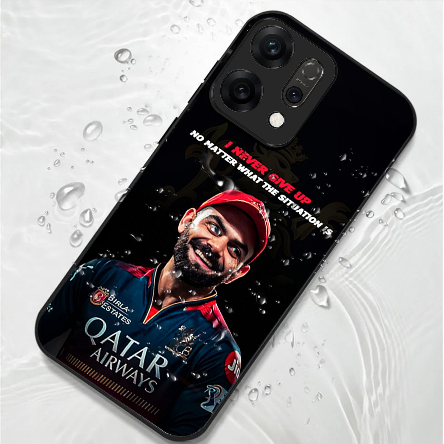Oppo Reno 14 5G Premium Acrylic Shockproof Glass Back Case (Virat Spirit)