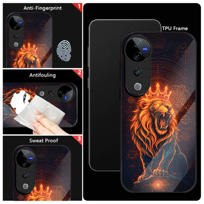 Vivo V40 Pro 5G Premium Acrylic Shockproof Glass Back Case (King of Cosmos)