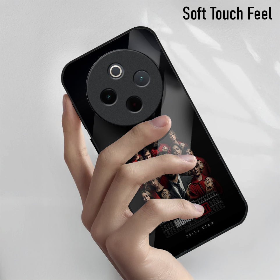 Vivo T4 5G Premium Acrylic Shockproof Glass Back Case (MoneyHeist)