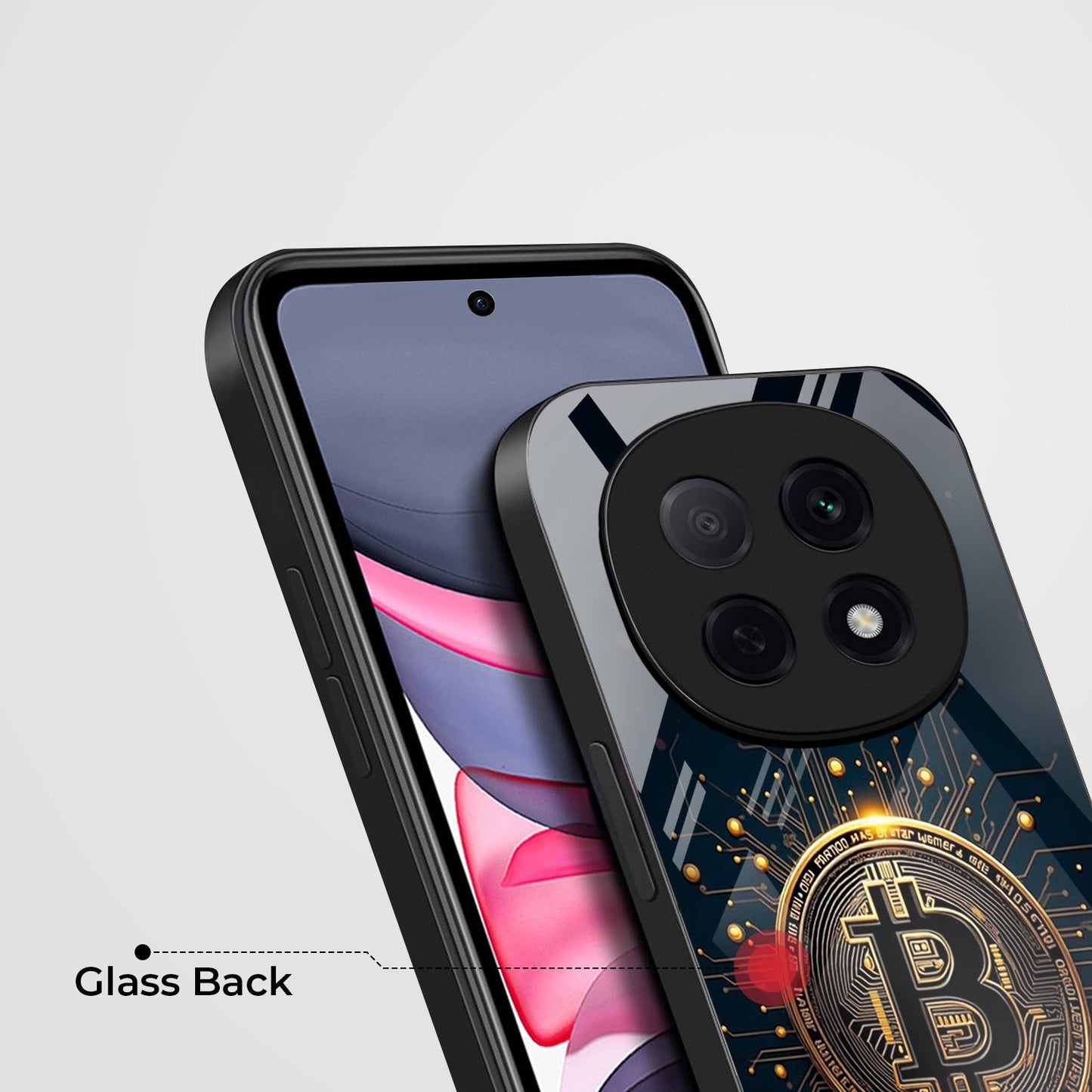 OPPO F29 Pro 5G Premium Acrylic Shockproof Glass Back Case (Bitcoin)