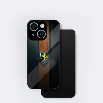 iPhone 14 Premium Acrylic Shockproof Glass Back Case (Royal Roadster)