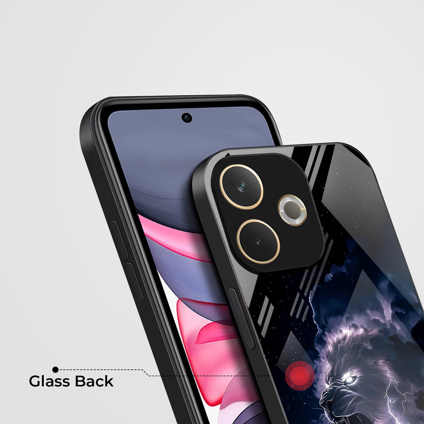 Oppo A5 Pro 5G Premium Acrylic Shockproof Glass Back Case (Sky Roar)