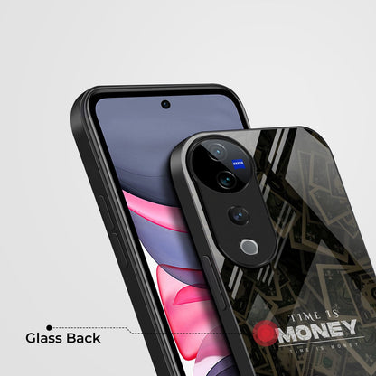 Vivo V40 Pro 5G Premium Acrylic Shockproof Glass Back Case (Time is Money)