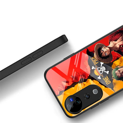Vivo V40 Pro 5G Premium Acrylic Shockproof Glass Back Case (Luffy & Zoro)