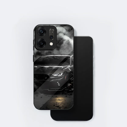 Oppo Reno 14 5G Premium Acrylic Shockproof Glass Back Case (Black-BMW)