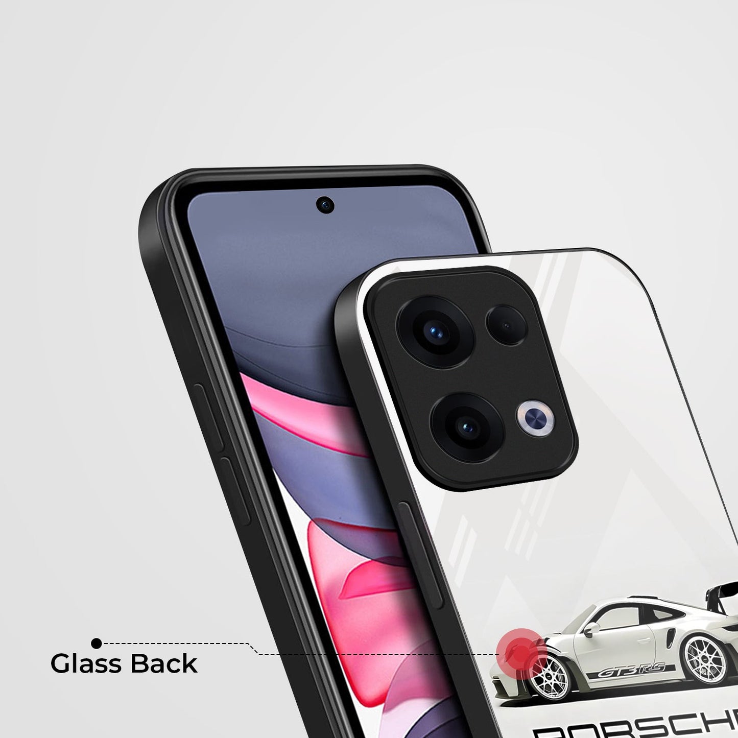 Oppo Reno 13 5G Premium Acrylic Shockproof Glass Back Case (Porsche)