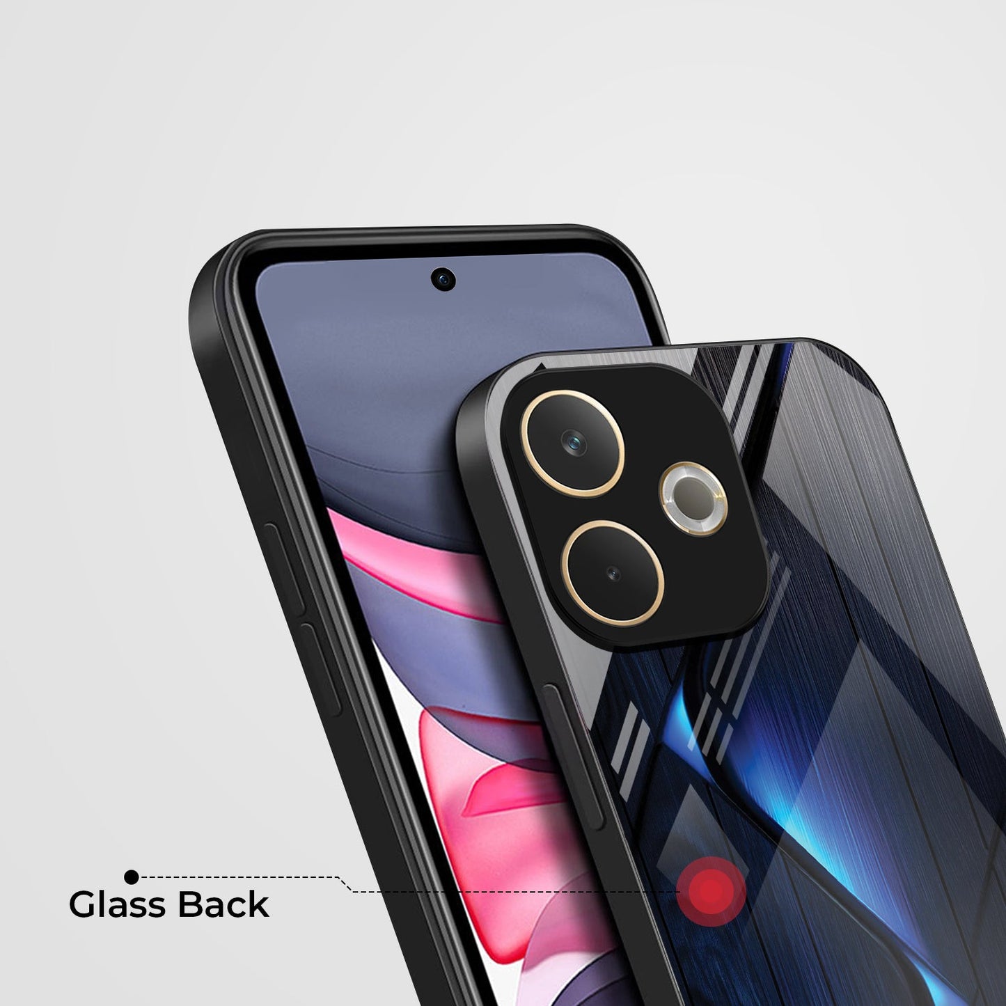 Oppo A5 Pro 5G Premium Acrylic Shockproof Glass Back Case (Blue Flame)