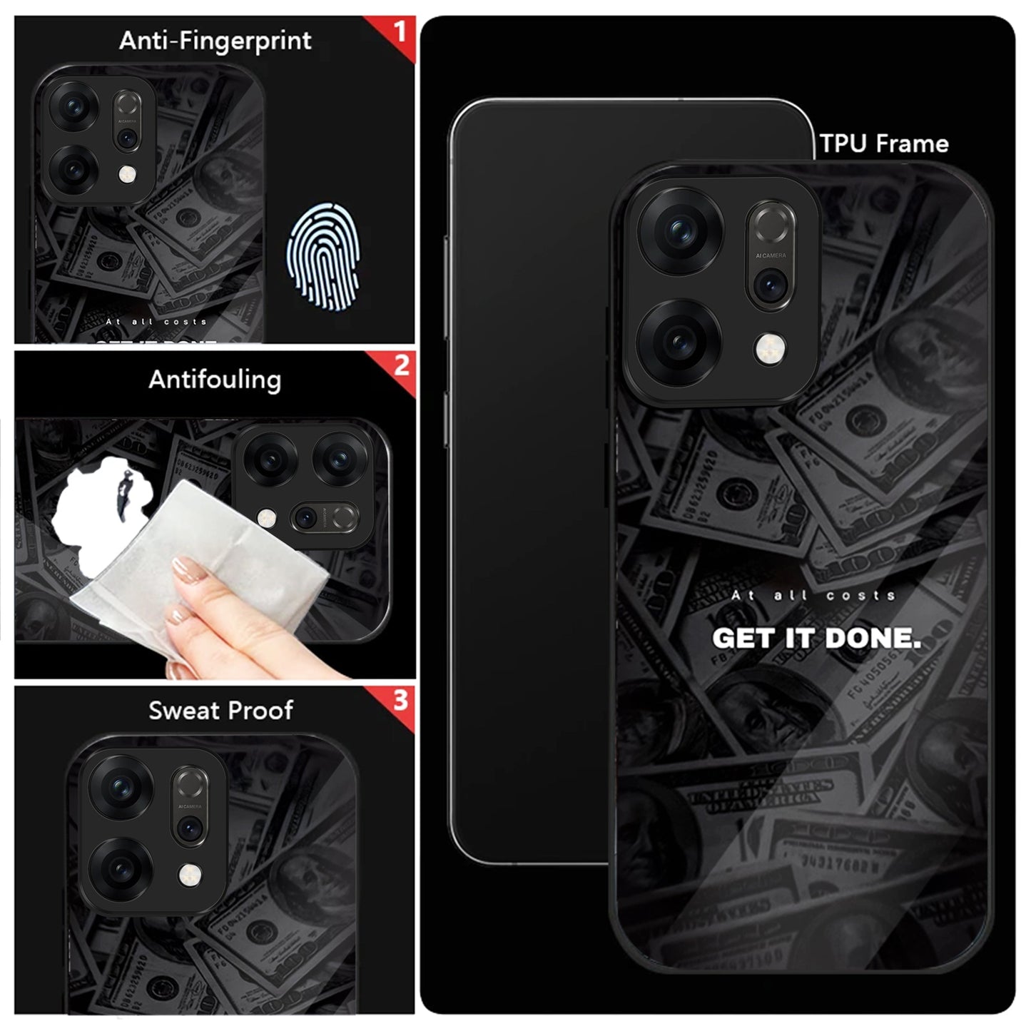 Oppo Reno 14 5G Premium Acrylic Shockproof Glass Back Case (Get It Done)