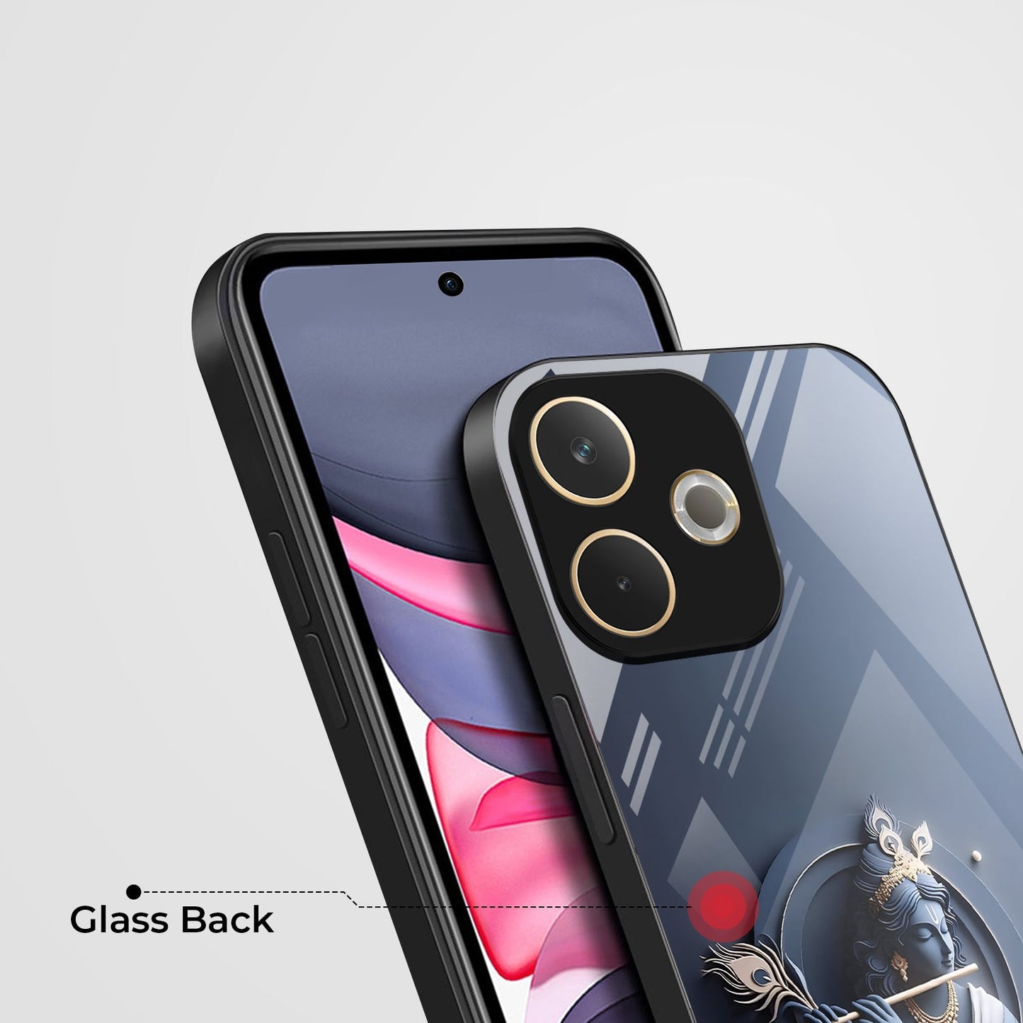 Oppo A5 Pro 5G Premium Acrylic Shockproof Glass Back Case (Midnight Krishna)