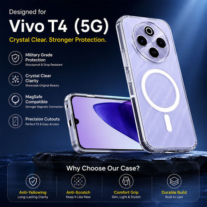 Vivo T4 5G Clear Anti-Yellow MagSafe Protective Case