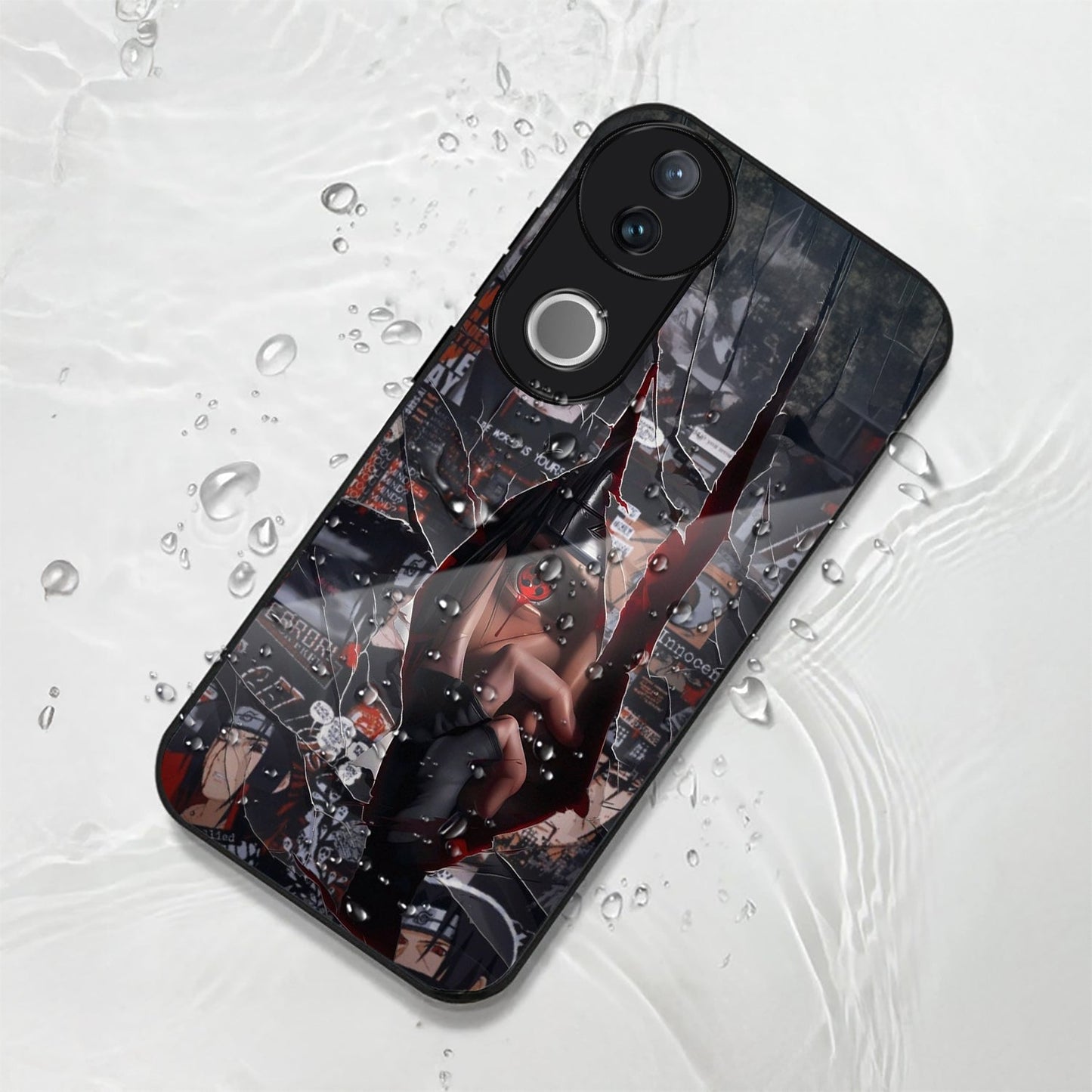 Vivo V50 5G Premium Acrylic Shockproof Glass Back Case (Sharingan)