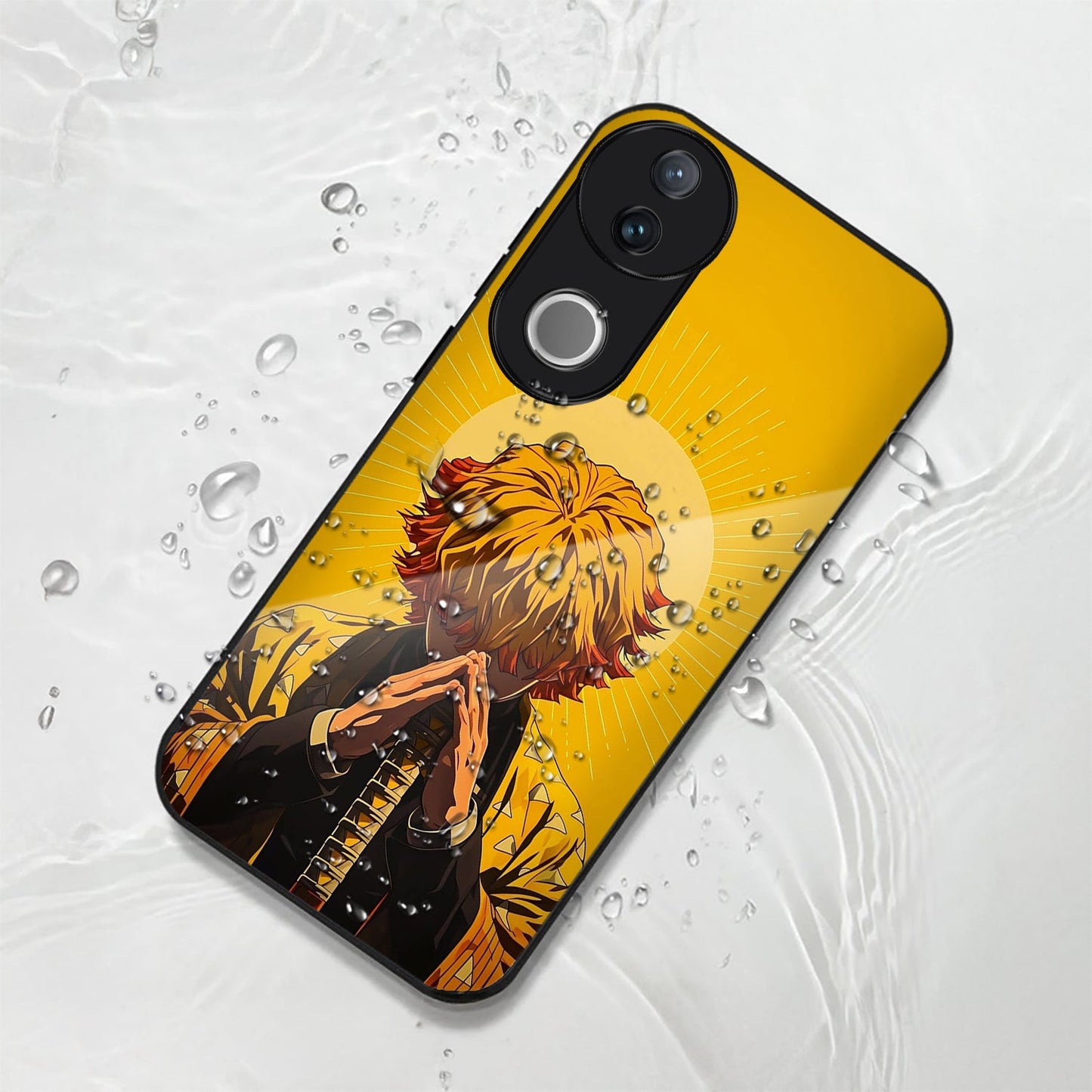 Vivo V50 5G Premium Acrylic Shockproof Glass Back Case (Zenitsu Agatsuma)