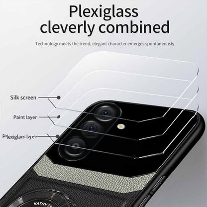 Samsung Galaxy A56 5G Original Luxury Leather Lens Magnifier Ring Stand Case