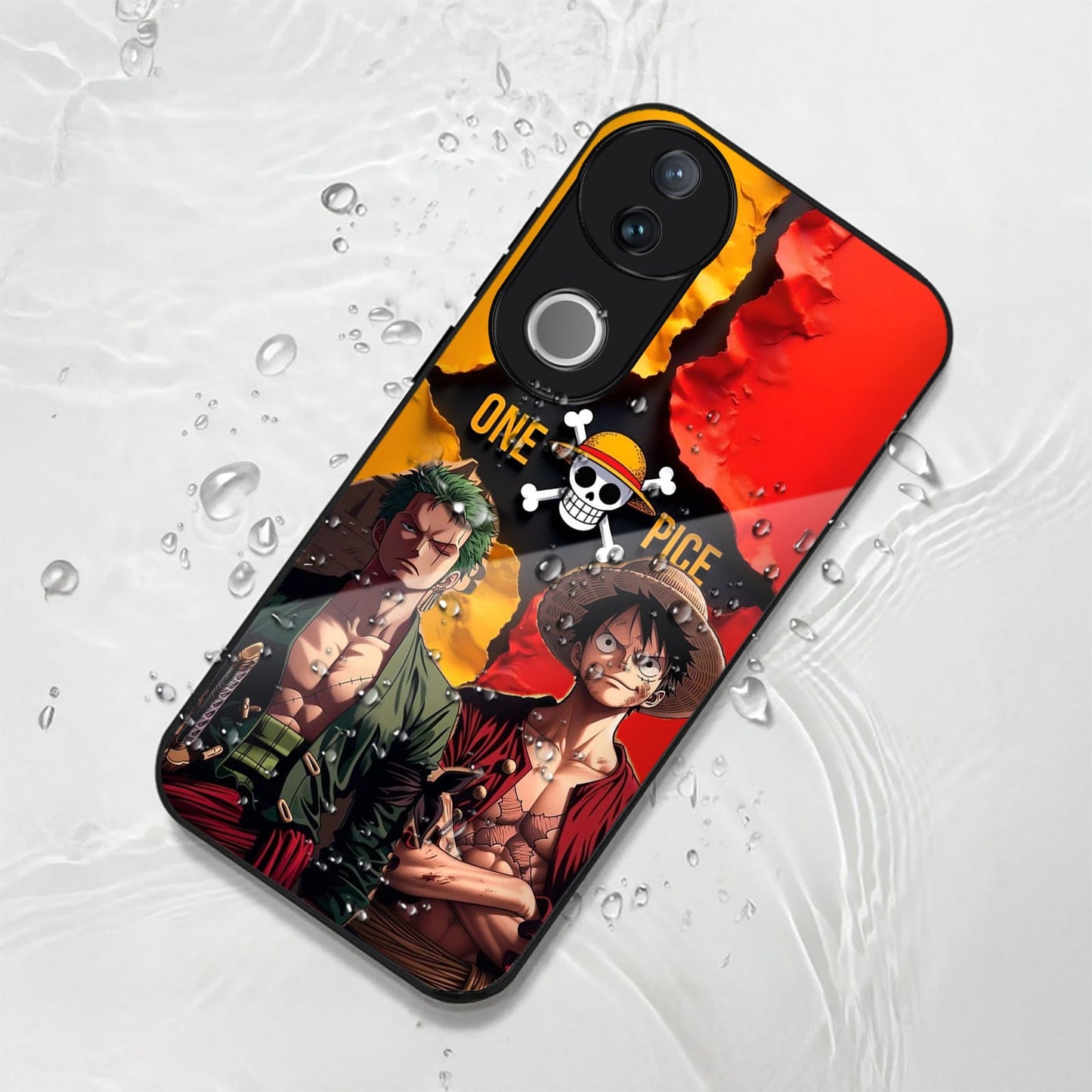 Vivo V50 5G Premium Acrylic Shockproof Glass Back Case (Luffy & Zoro)