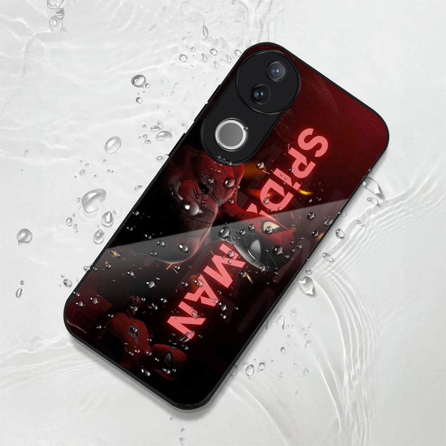 Vivo V50 5G Premium Acrylic Shockproof Glass Back Case (Red-Spiderman)