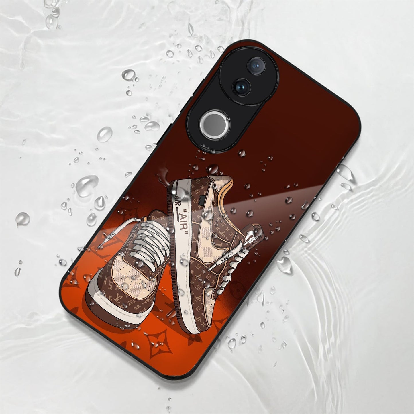 Vivo V50 5G Premium Acrylic Shockproof Glass Back Case (Sneaker Case)