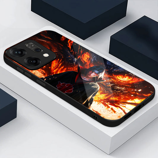 Oppo Reno 14 5G Premium Acrylic Shockproof Glass Back Case (Itachi Soul)