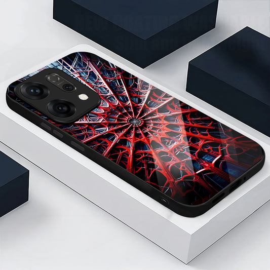 Oppo Reno 14 5G Premium Acrylic Shockproof Glass Back Case (Spider Vault)