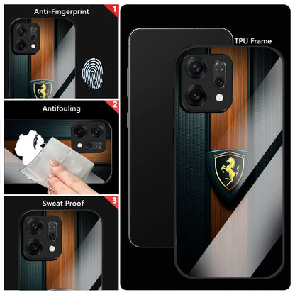 Oppo Reno14 5G Premium Acrylic Shockproof Glass Back Case (Royal Roadster)