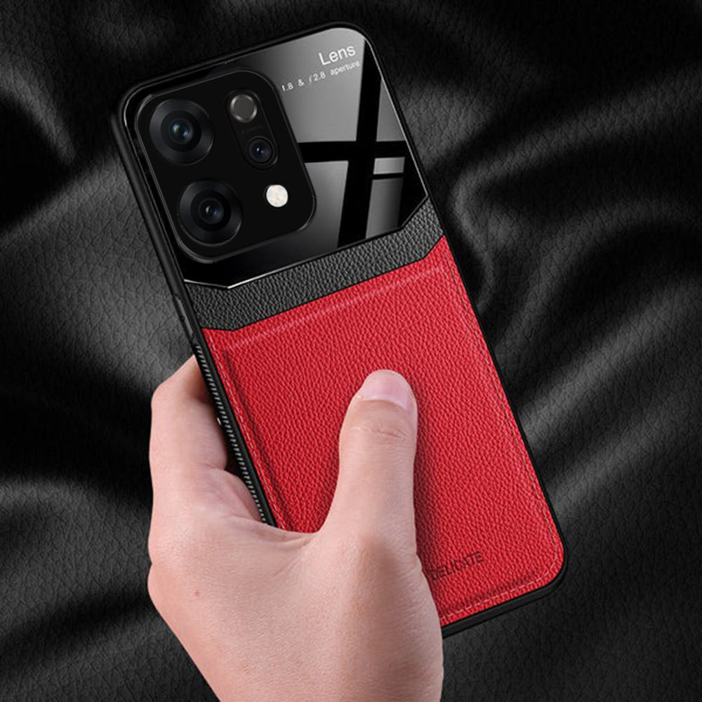 Stylish leather protective case for Oppo Reno 14 5G smartphone