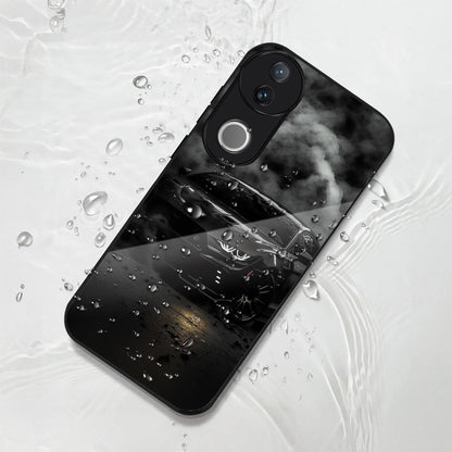 Vivo V50 5G Premium Acrylic Shockproof Glass Back Case (Black-BMW)