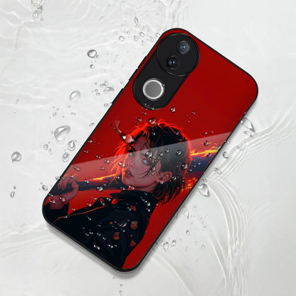 Vivo V50 5G Premium Acrylic Shockproof Glass Back Case (Flame Case)