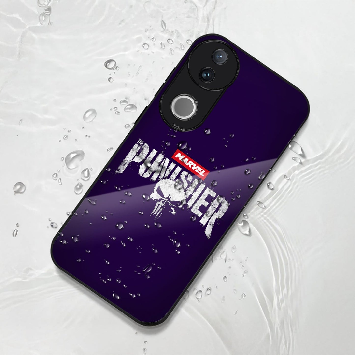 Vivo V50 5G Premium Acrylic Shockproof Glass Back Case (Punisher Case)