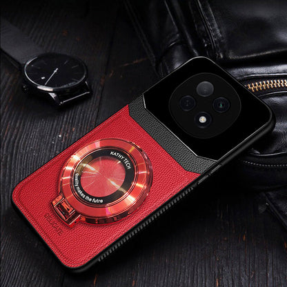 Oppo F29 Pro 5G Original Luxury Leather Lens Magnifier Ring Stand Case