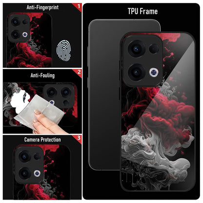 Oppo Reno 13 5G Premium Acrylic Shockproof Glass Back Case (Flame)