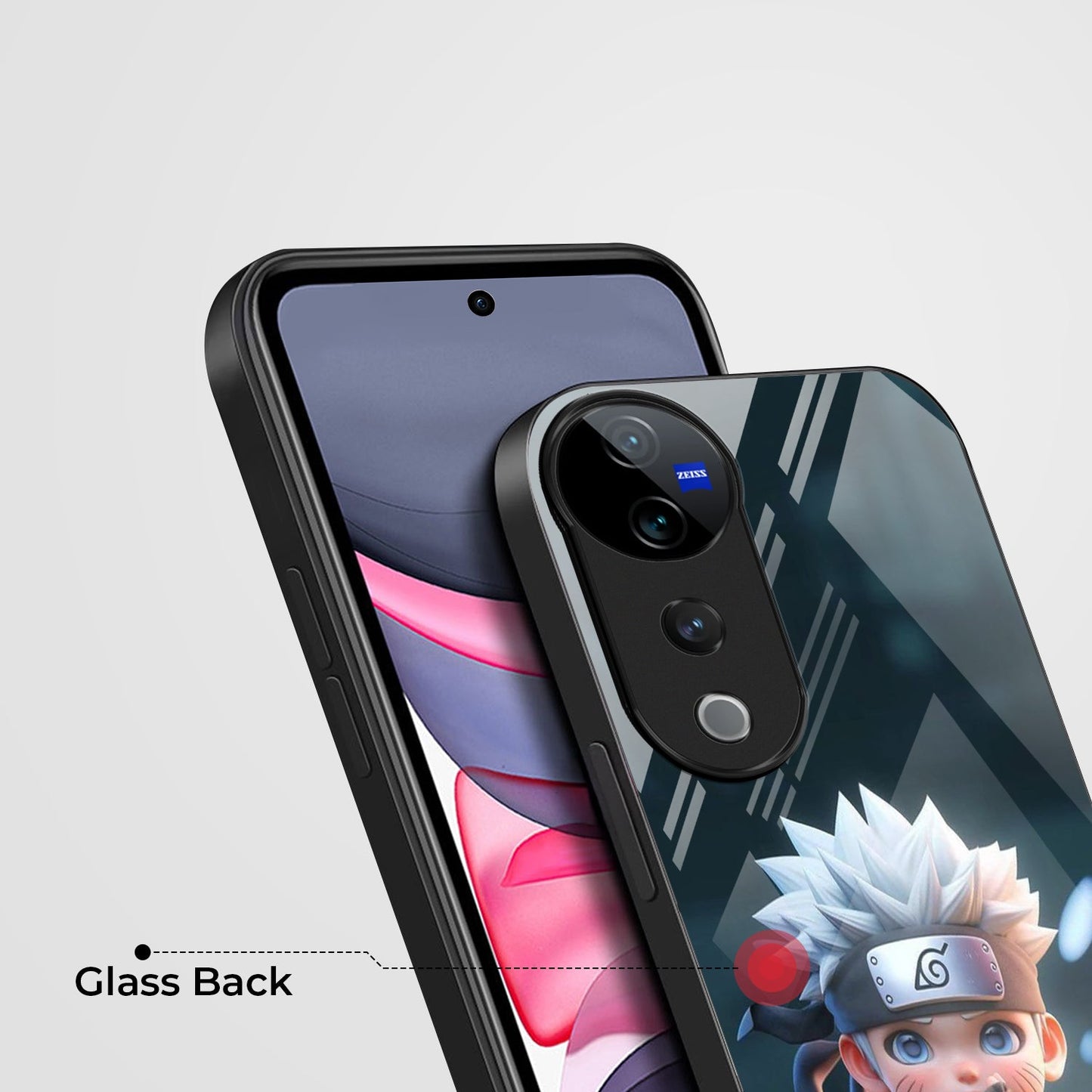 Vivo V40 Pro 5G Premium Acrylic Shockproof Glass Back Case (Small Kakashi)