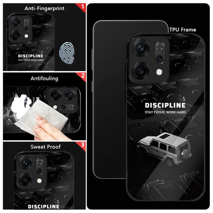 Oppo Reno 14 5G Premium Acrylic Shockproof Glass Back Case (Discipline)